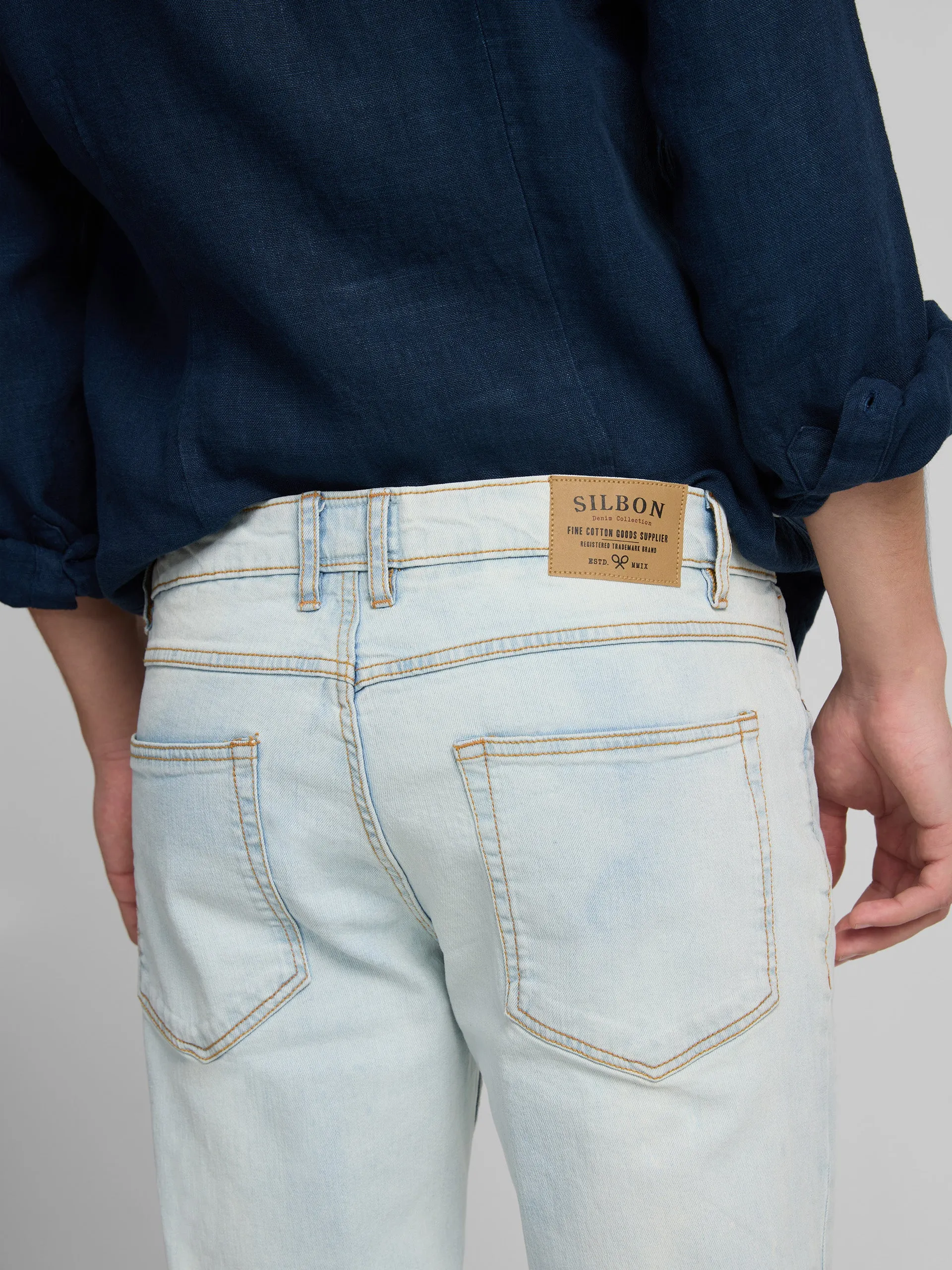 Light blue jeans sport pants sold by Silbon product image thumbnail 4