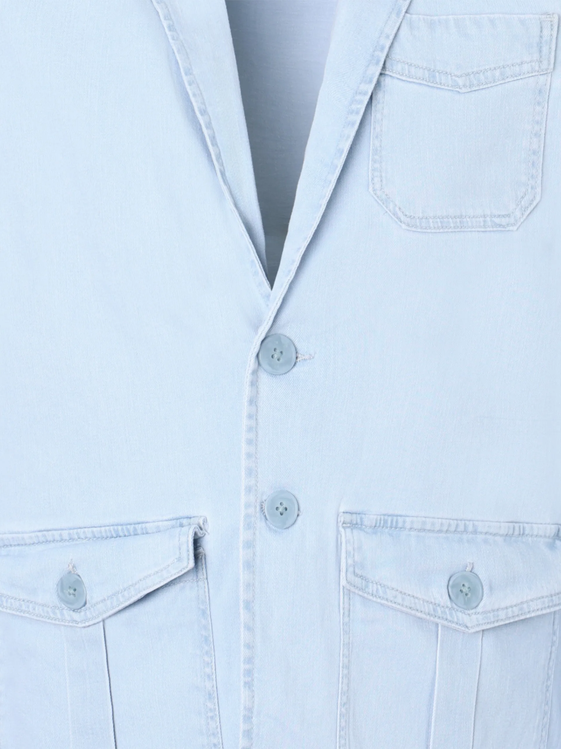Light blue denim semi-blazer with pockets sold by Silbon product image thumbnail 2