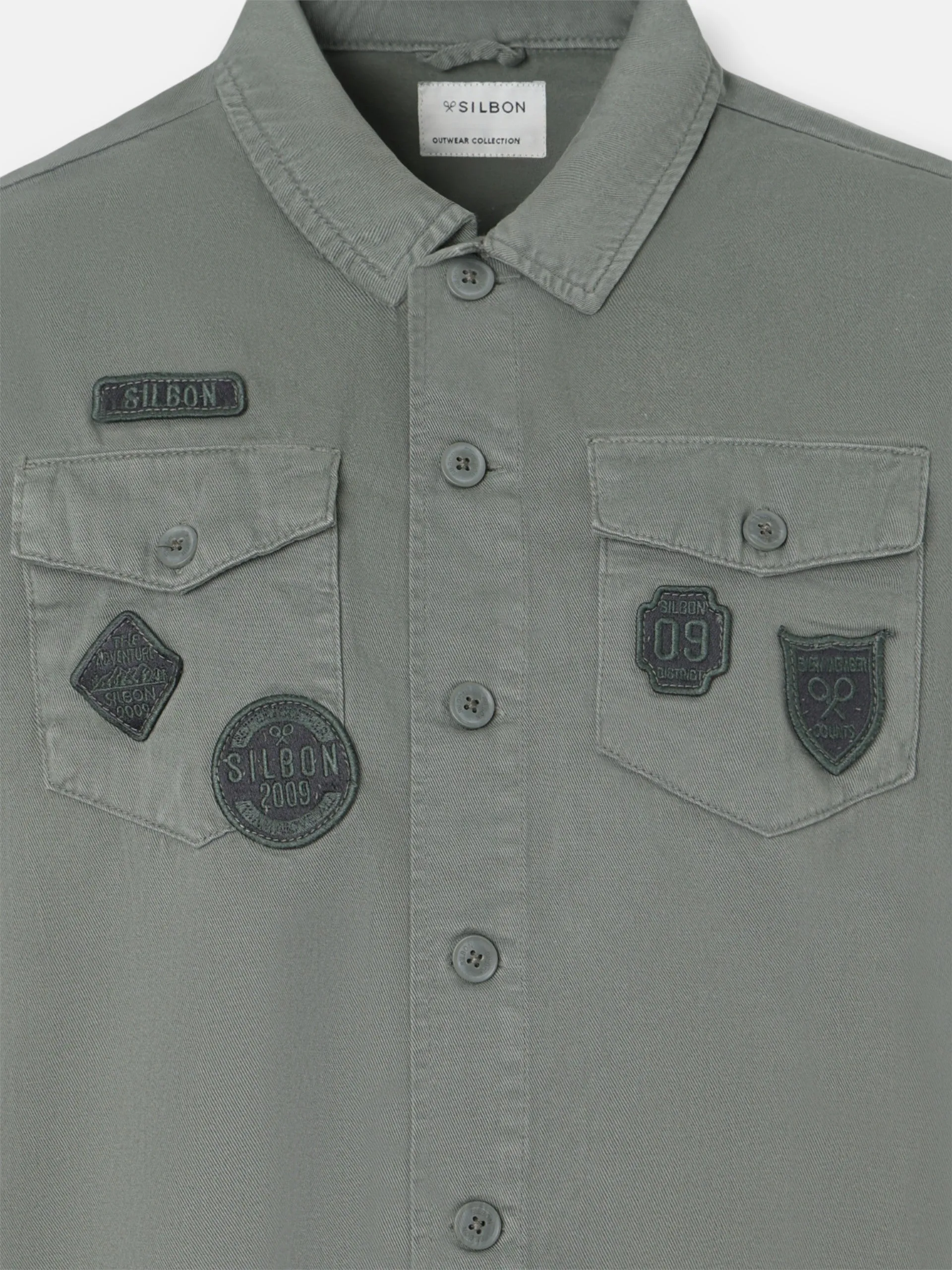 Petroleum blue patch overshirt sold by Silbon product image thumbnail 2