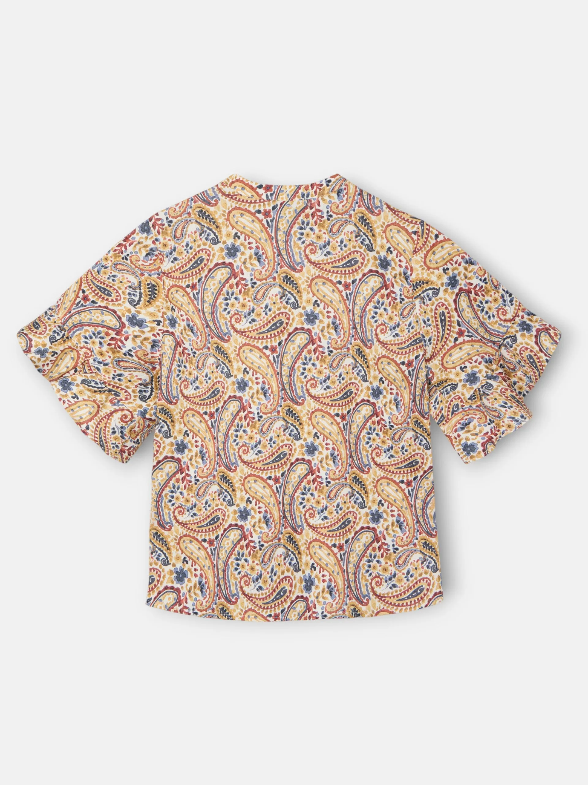 Blouse with ruffled sleeves and orange print sold by Silbon product image thumbnail 3