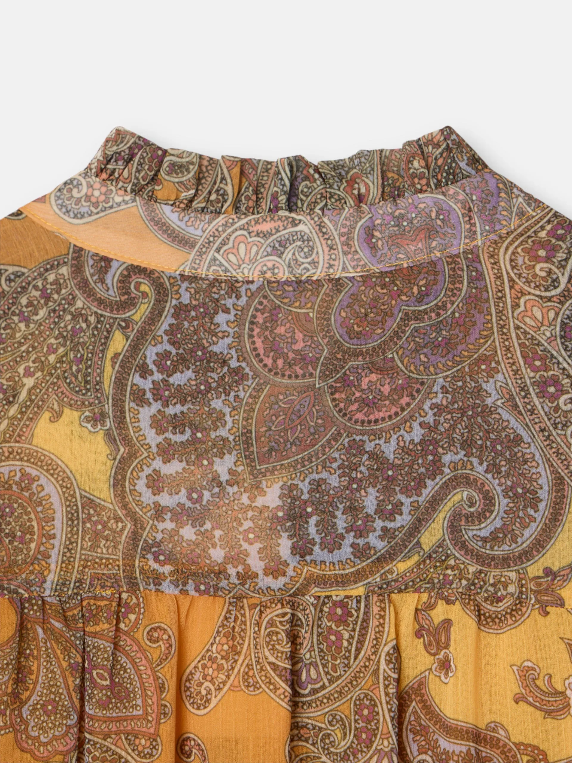 orange print midi flared dress sold by Silbon product image thumbnail 4