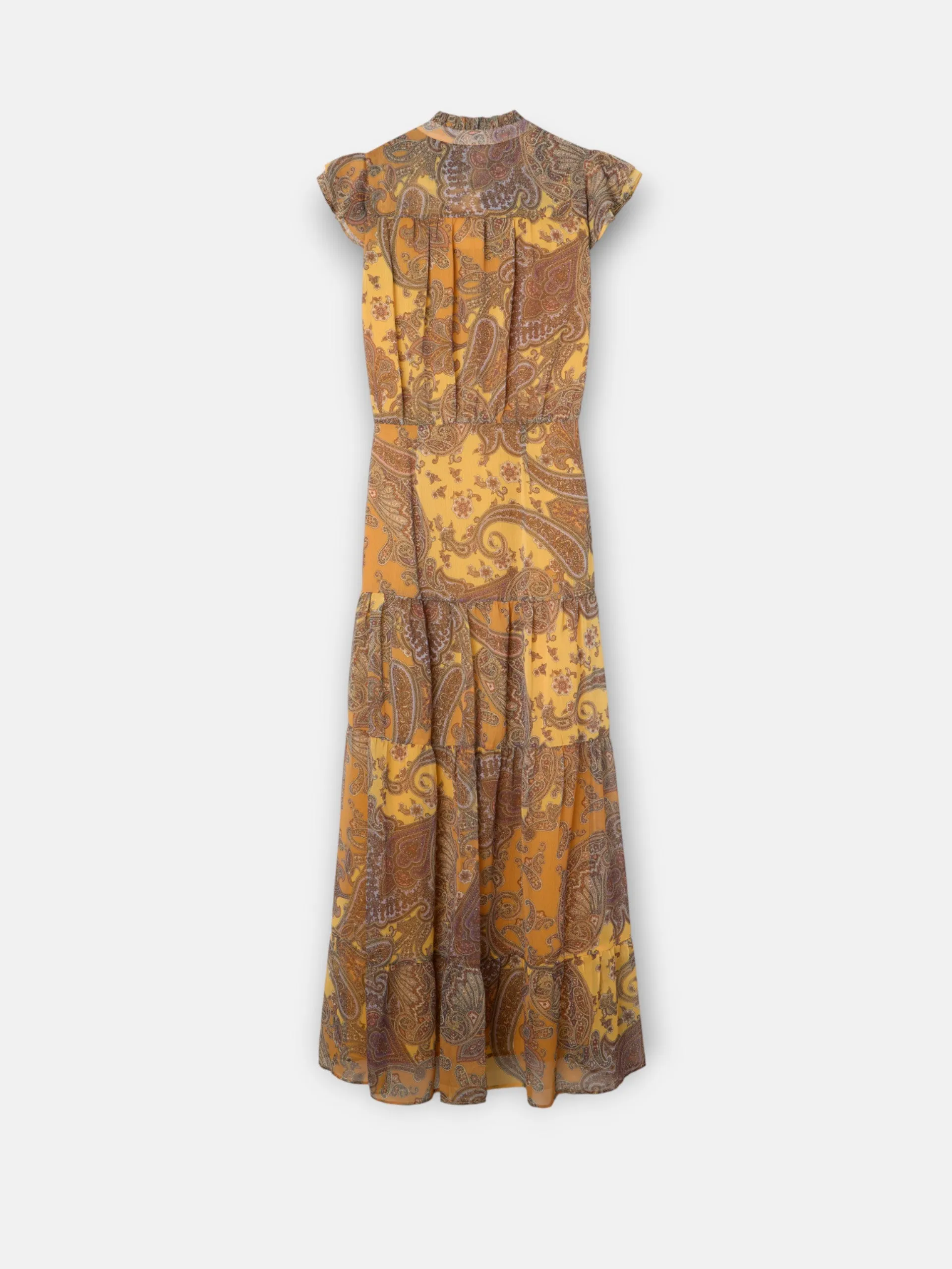orange print midi flared dress sold by Silbon product image thumbnail 3