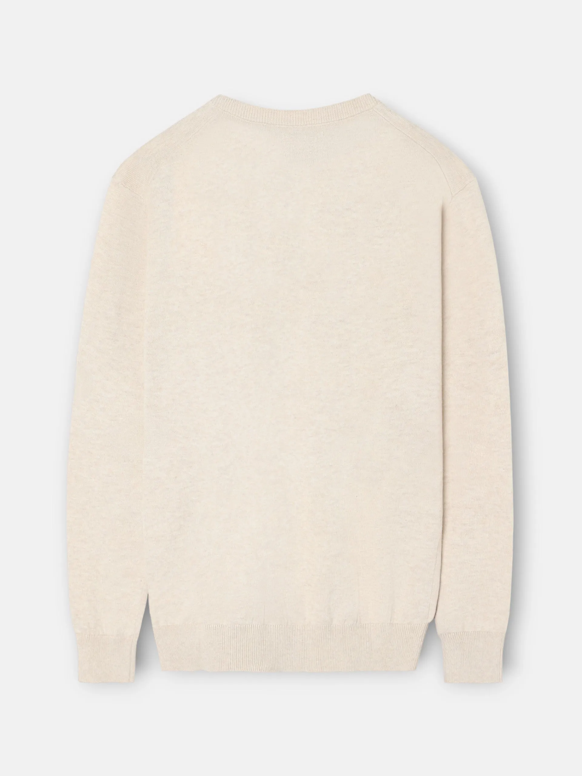 Plain cream crew neck sweater sold by Silbon product image thumbnail 3