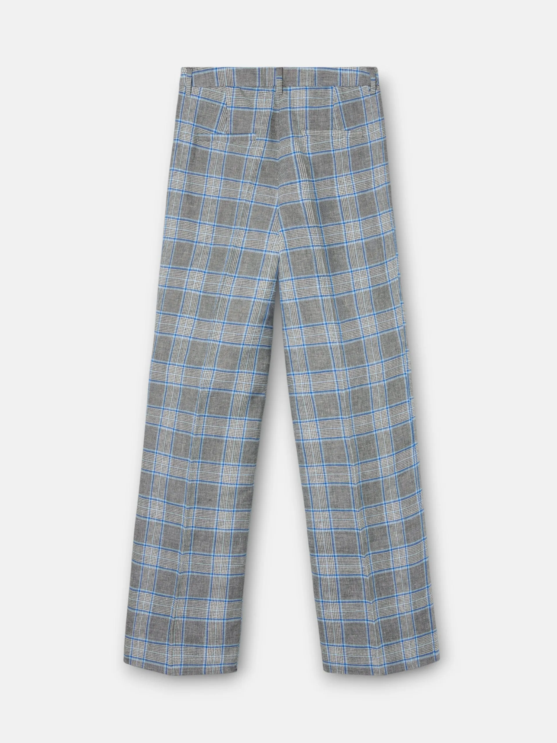 Straight navy checkered trousers sold by Silbon product image thumbnail 3