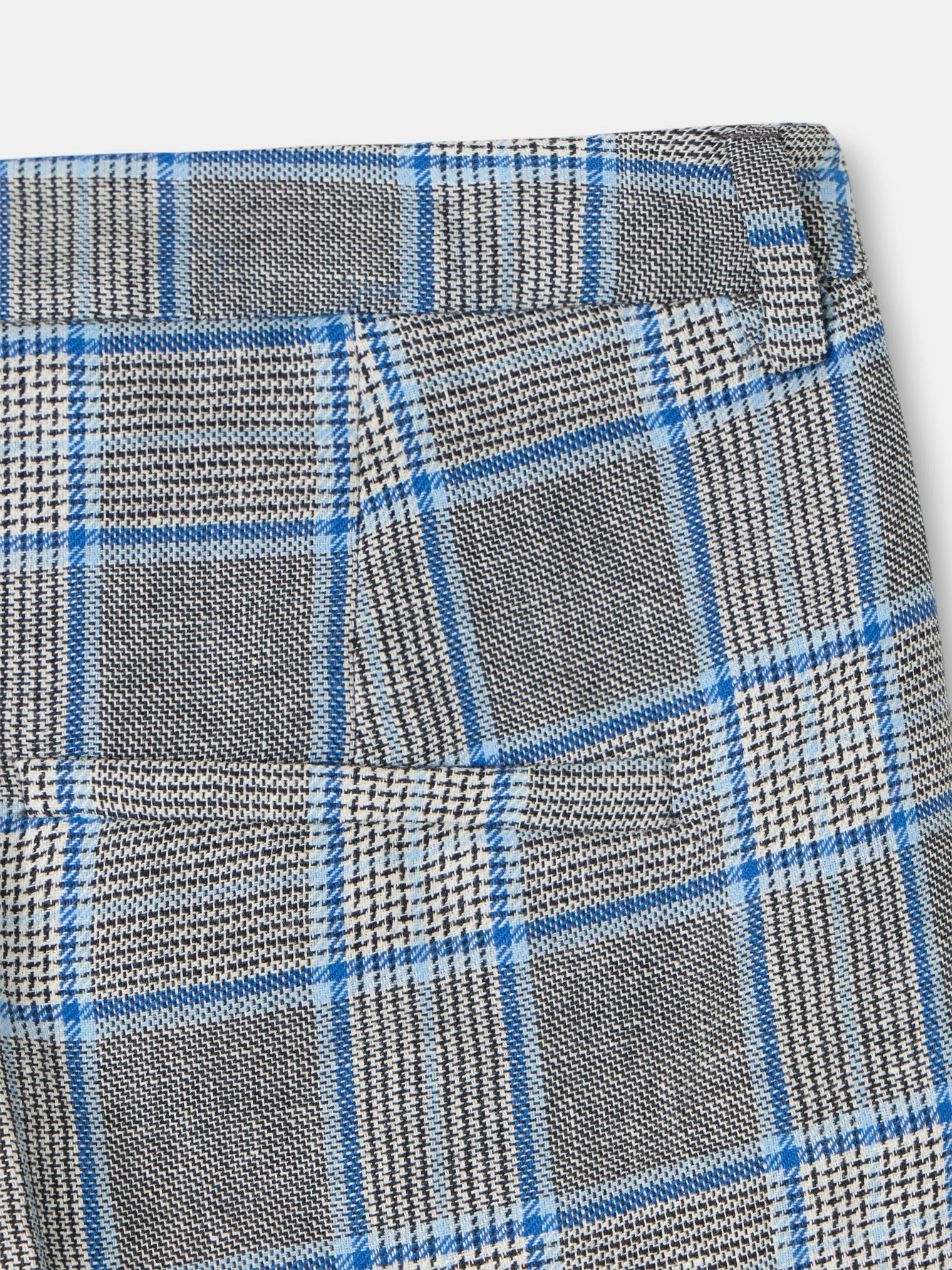 Straight navy checkered trousers sold by Silbon product image thumbnail 2