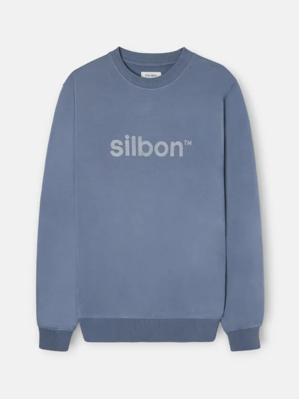 Silbon flock sweatshirt indigo blue sold by Silbon