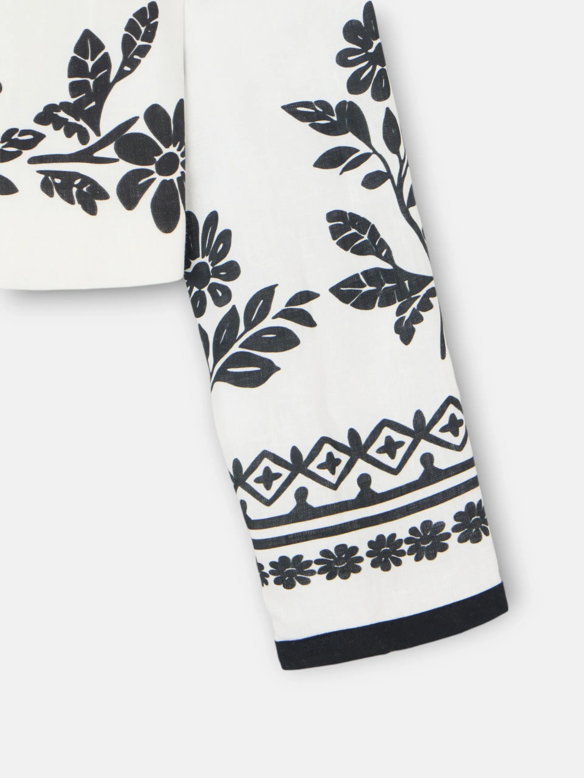 Short white printed linen jacket sold by Silbon product image thumbnail 3