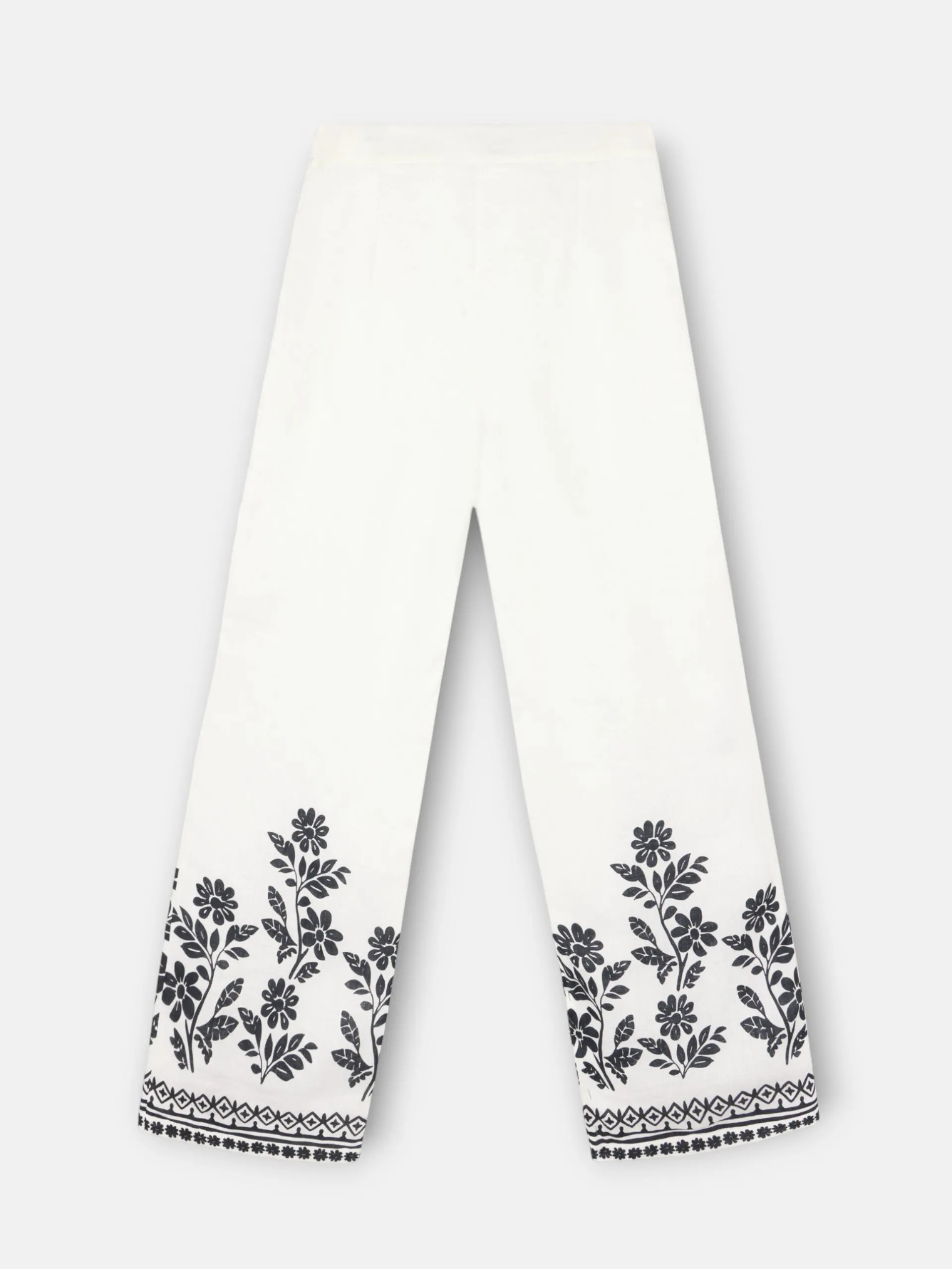 White floral print trousers sold by Silbon product image thumbnail 4