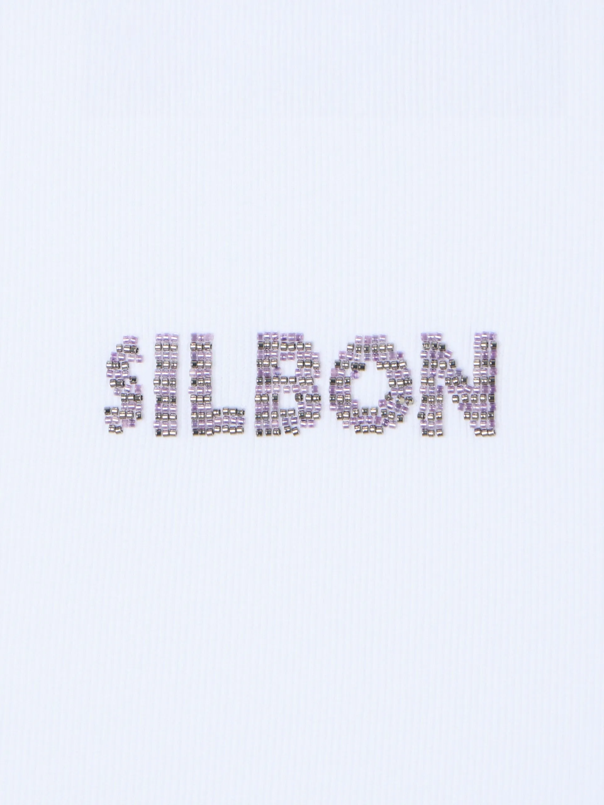 Women's white tank top with Silbon appliqués sold by Silbon product image thumbnail 2