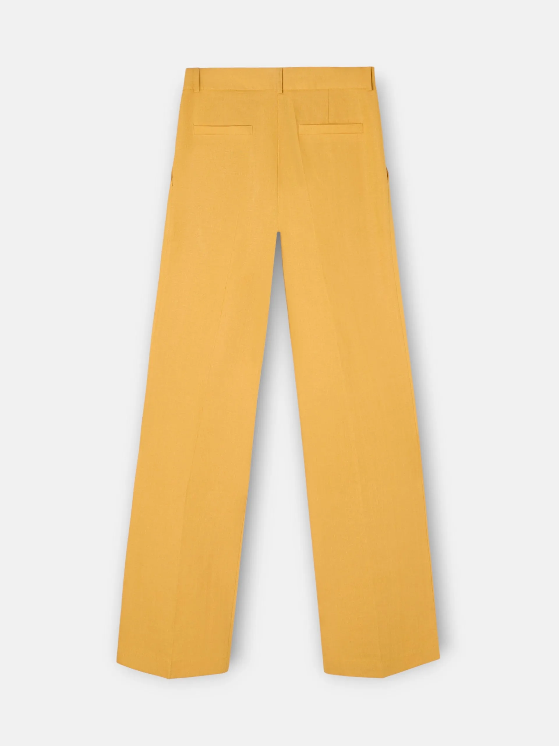 Straight yellow linen trousers sold by Silbon product image thumbnail 5