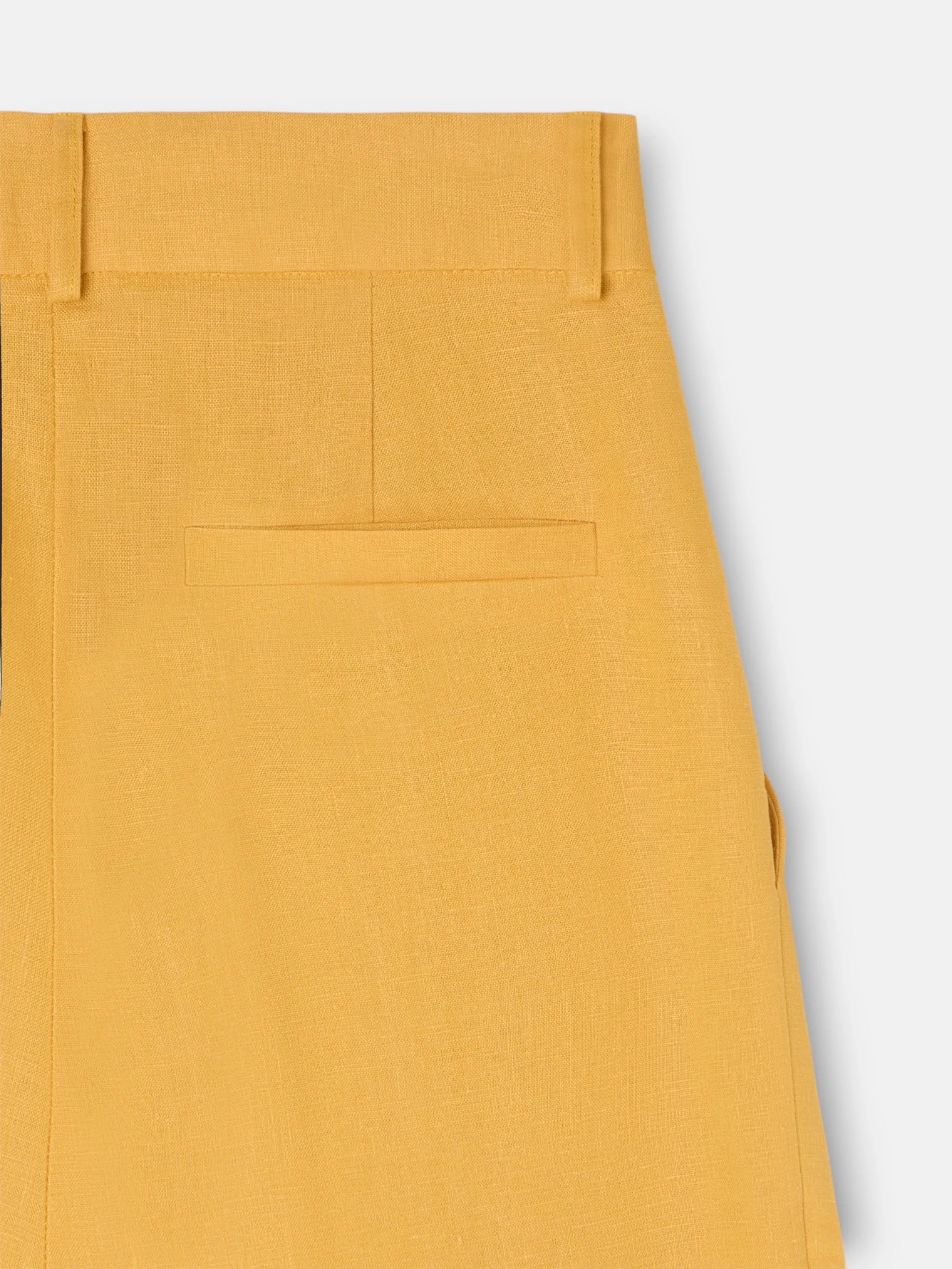Straight yellow linen trousers sold by Silbon product image thumbnail 4