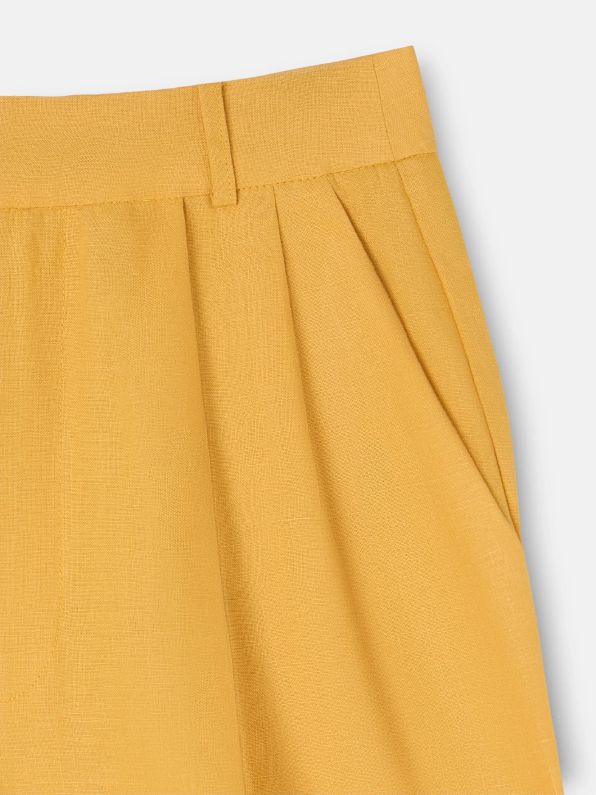 Straight yellow linen trousers sold by Silbon product image thumbnail 2