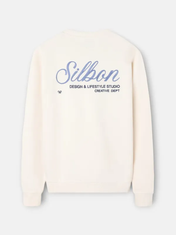 Creative Dept cream sweatshirt made by Silbon
