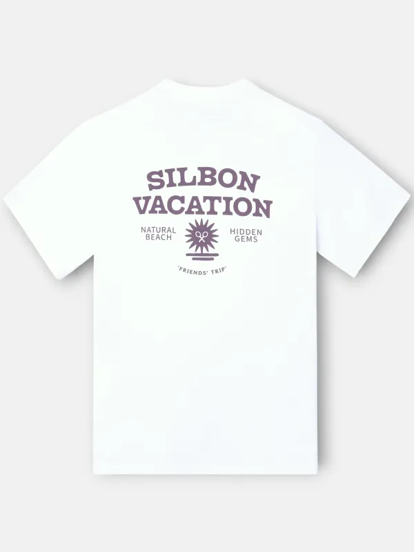 Silbon vacation relaxed fit white t-shirt sold by Silbon