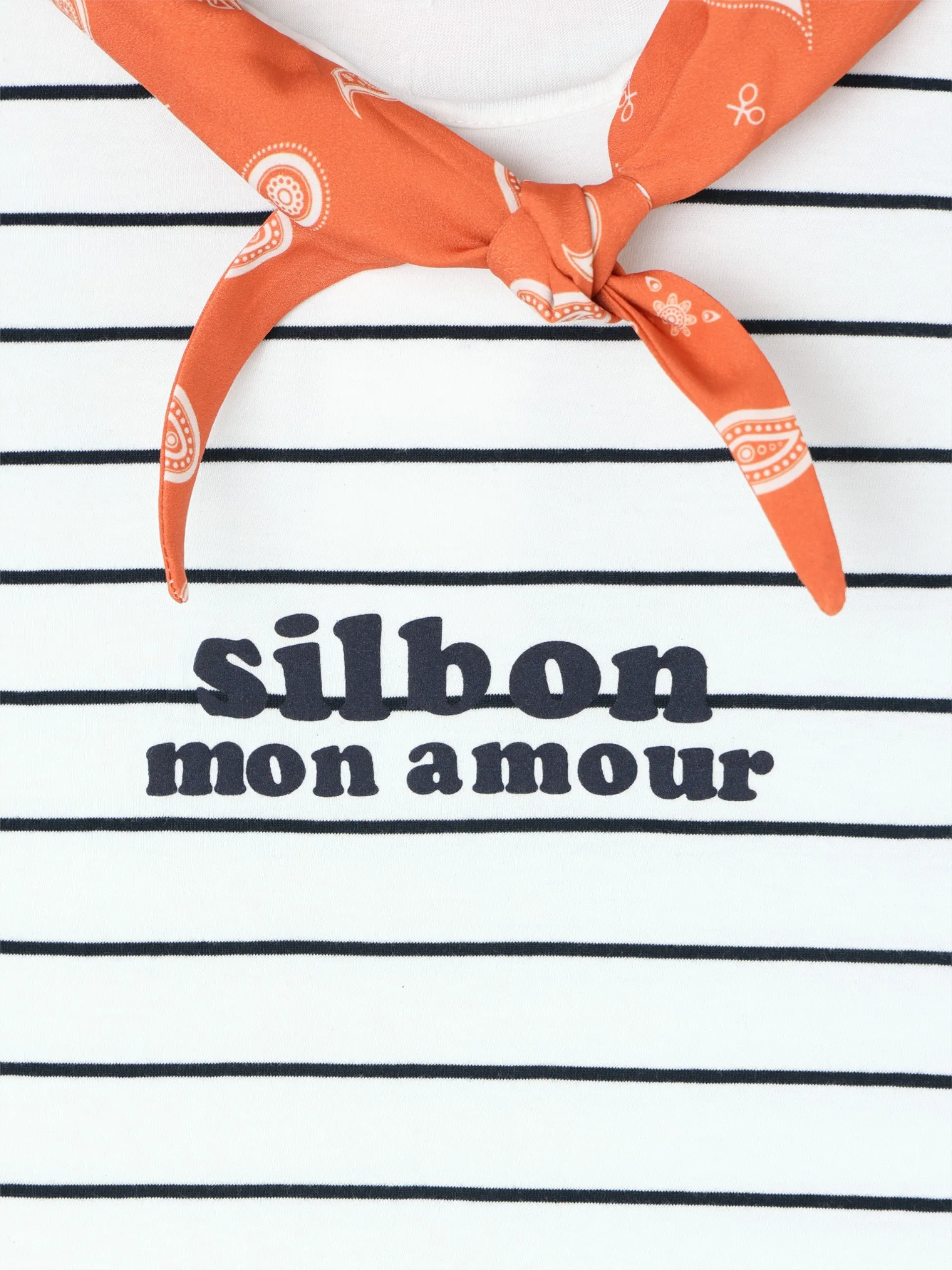 Women's T-shirt with Silbon bandana appliqué blue sold by Silbon product image thumbnail 2