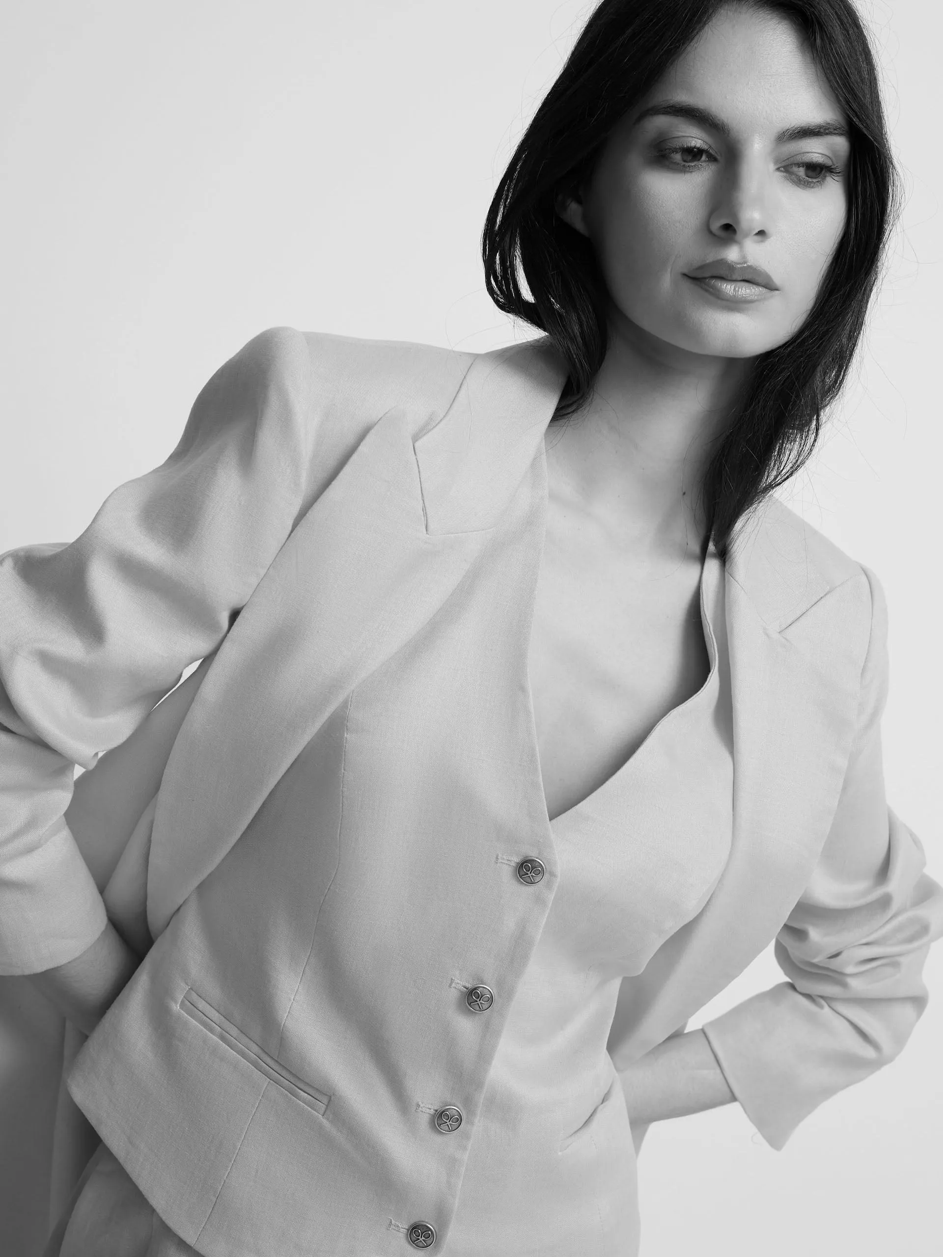 Classic double-breasted coral blazer sold by Silbon product image thumbnail 5