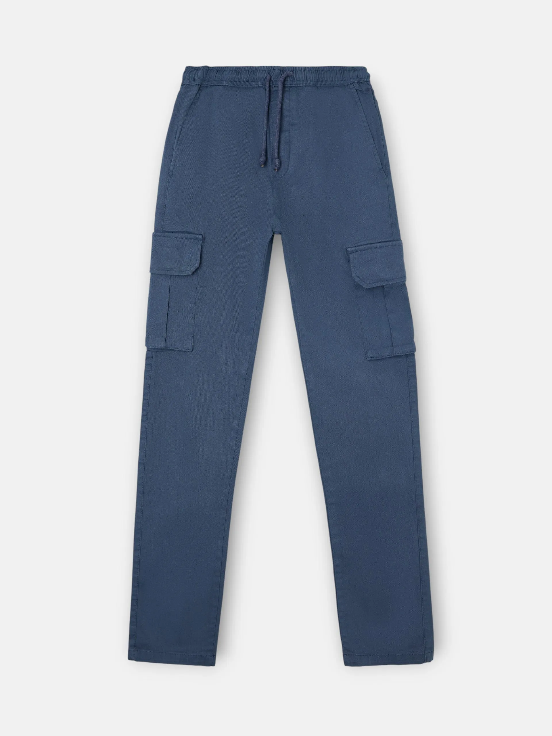Indigo blue cargo jogger sport pants sold by Silbon