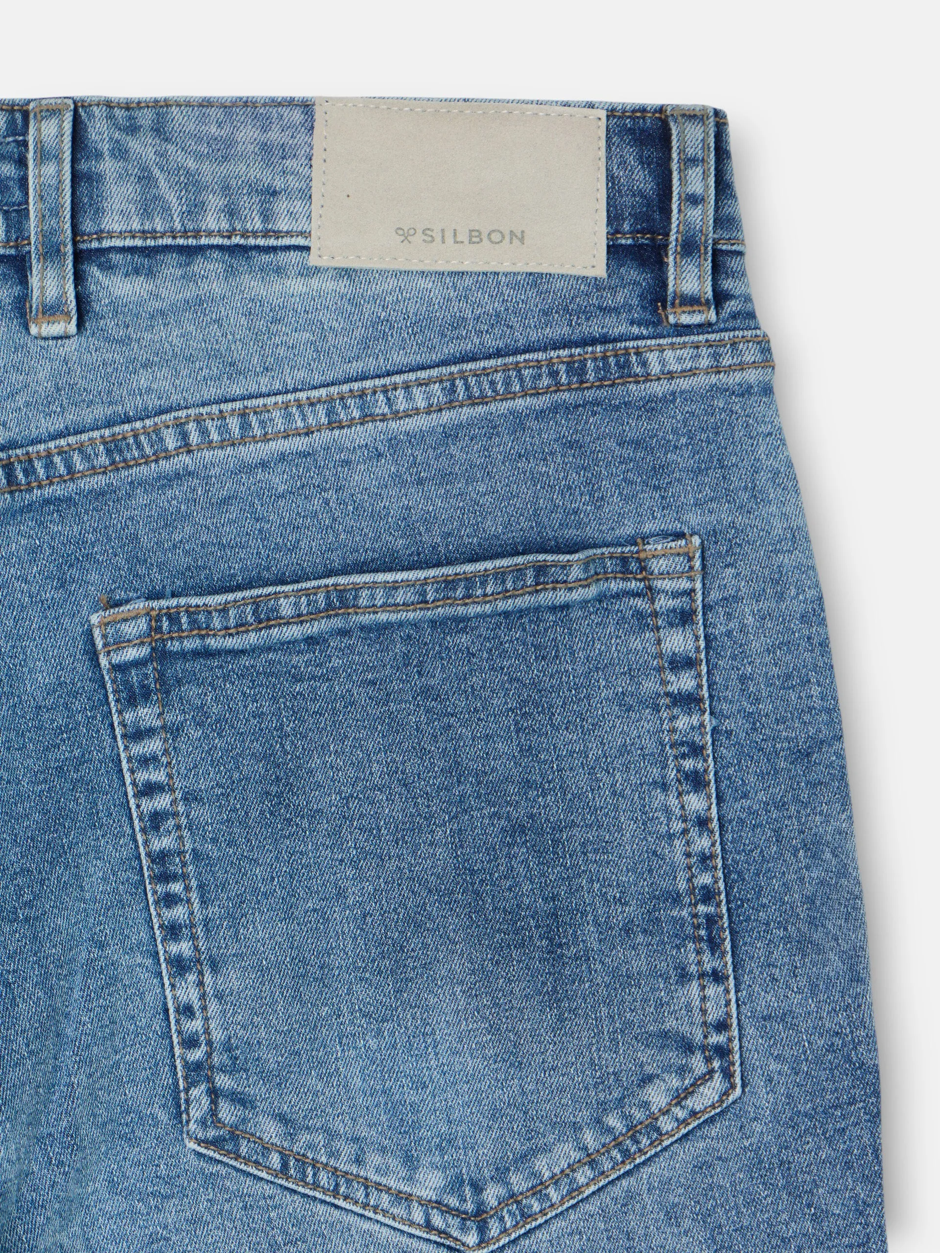 Medium blue denim sport trousers sold by Silbon product image thumbnail 3