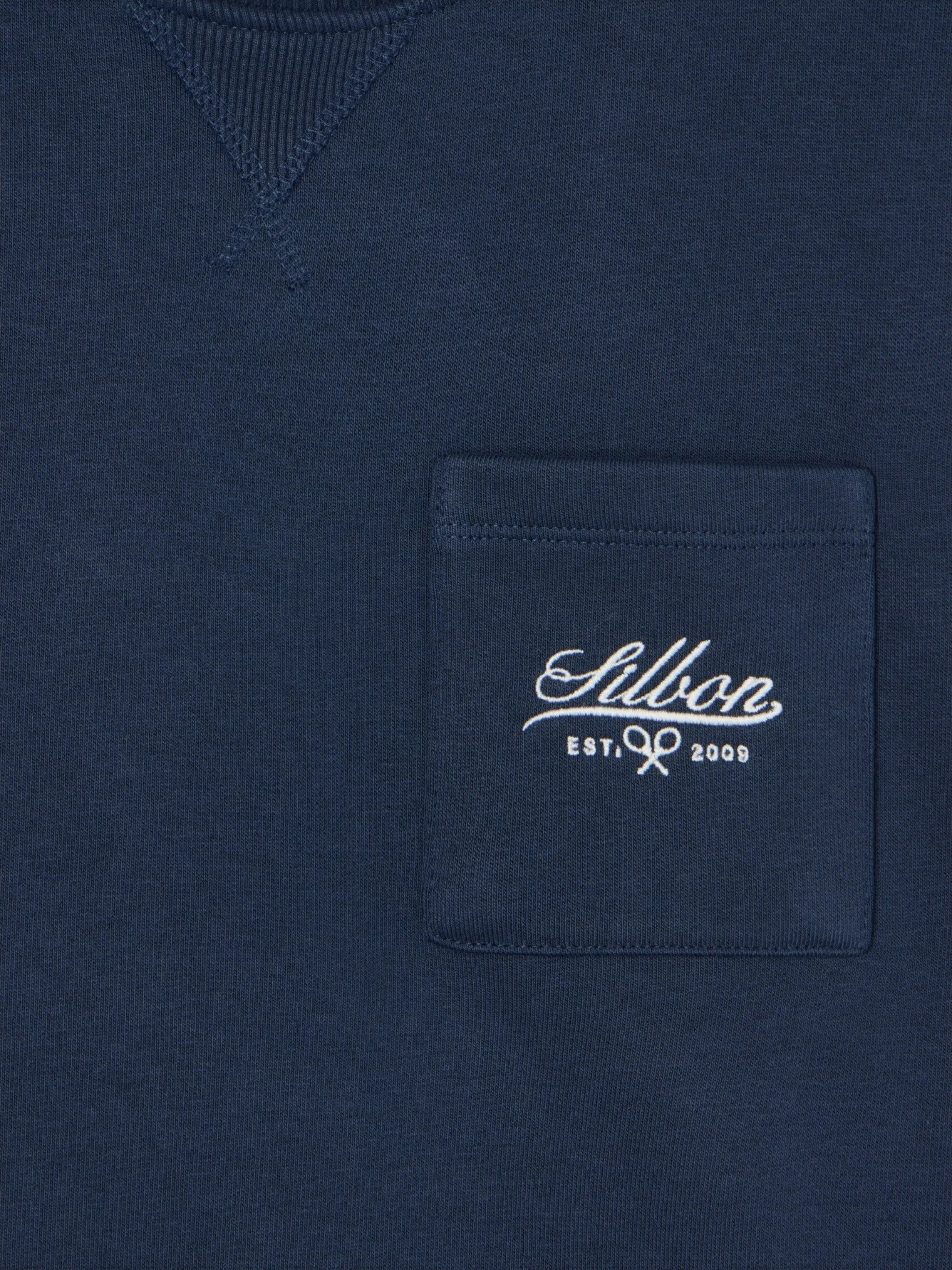 Navy blue sweatshirt with embroidered pocket sold by Silbon product image thumbnail 2