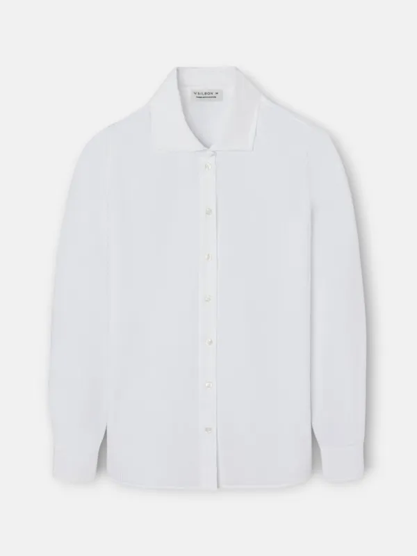 White Oxford women's shirt made by Silbon
