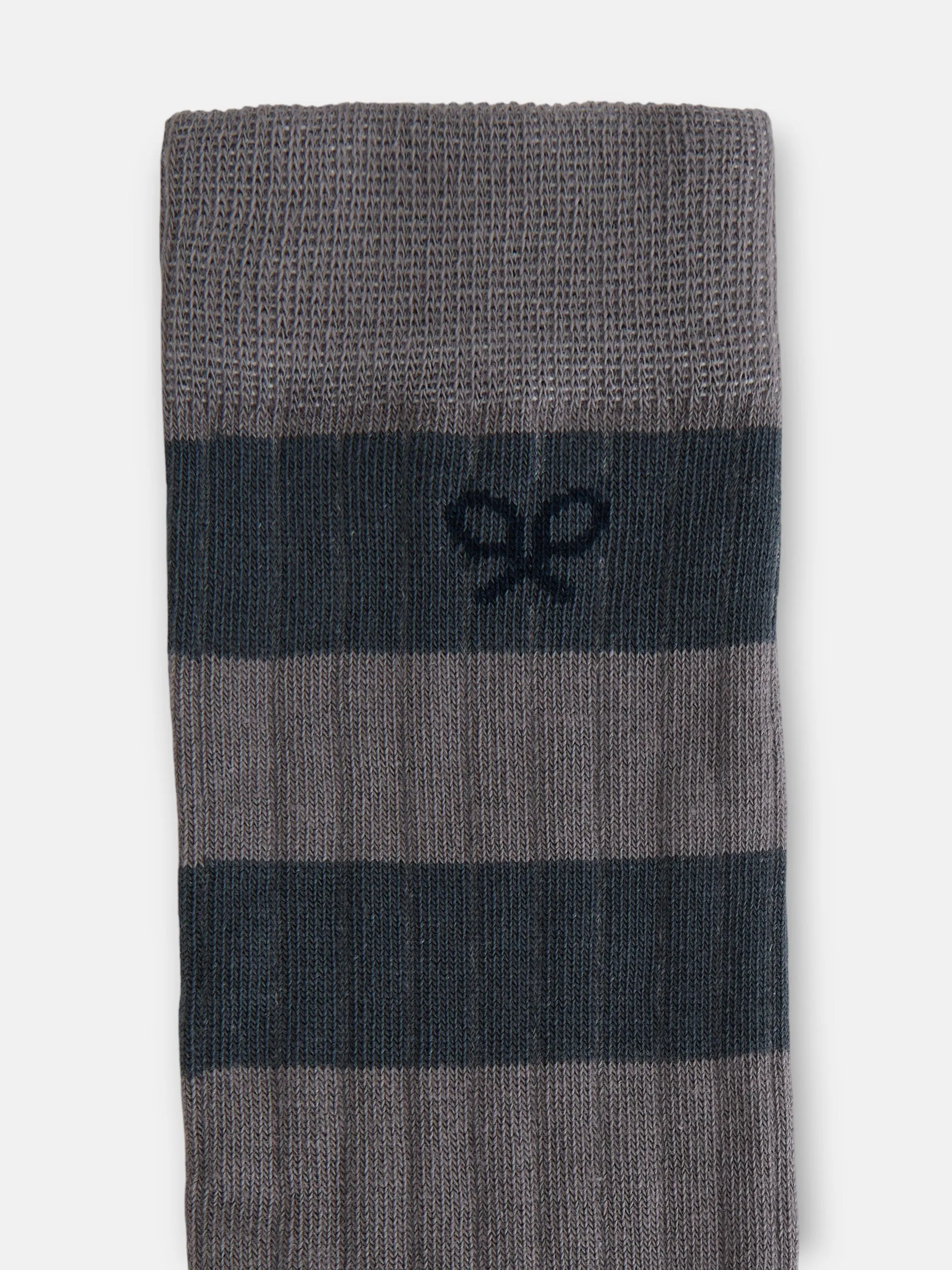 Two-tone green wide striped sock sold by Silbon product image thumbnail 3