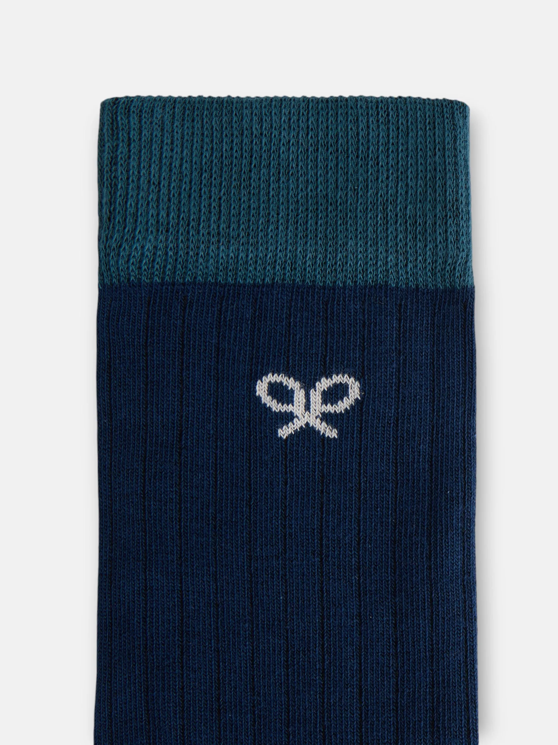 Navy blue trim sock sold by Silbon product image thumbnail 2