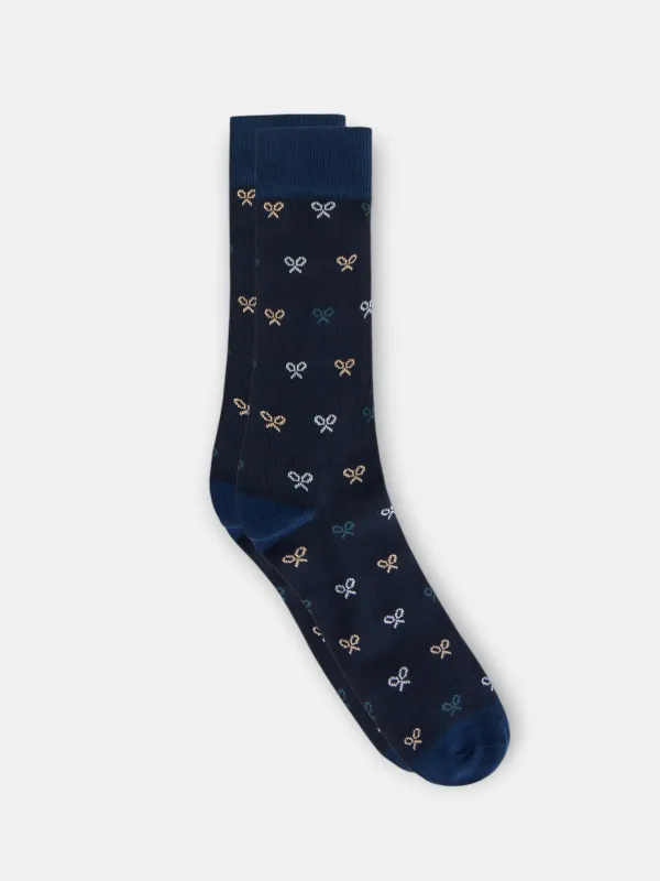 Multi-racket sock blue sold by Silbon