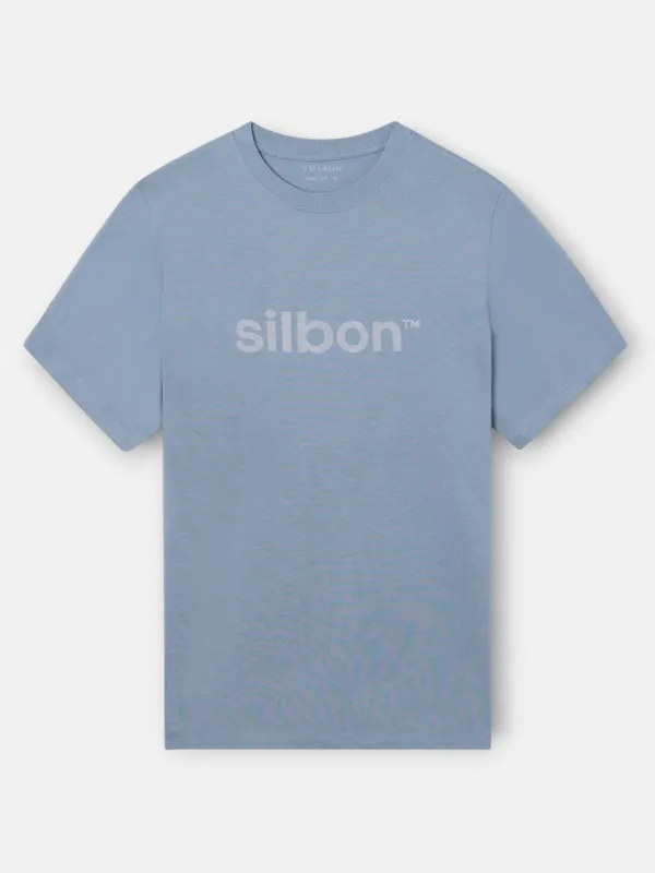 Silbon flock indigo blue t-shirt made by Silbon