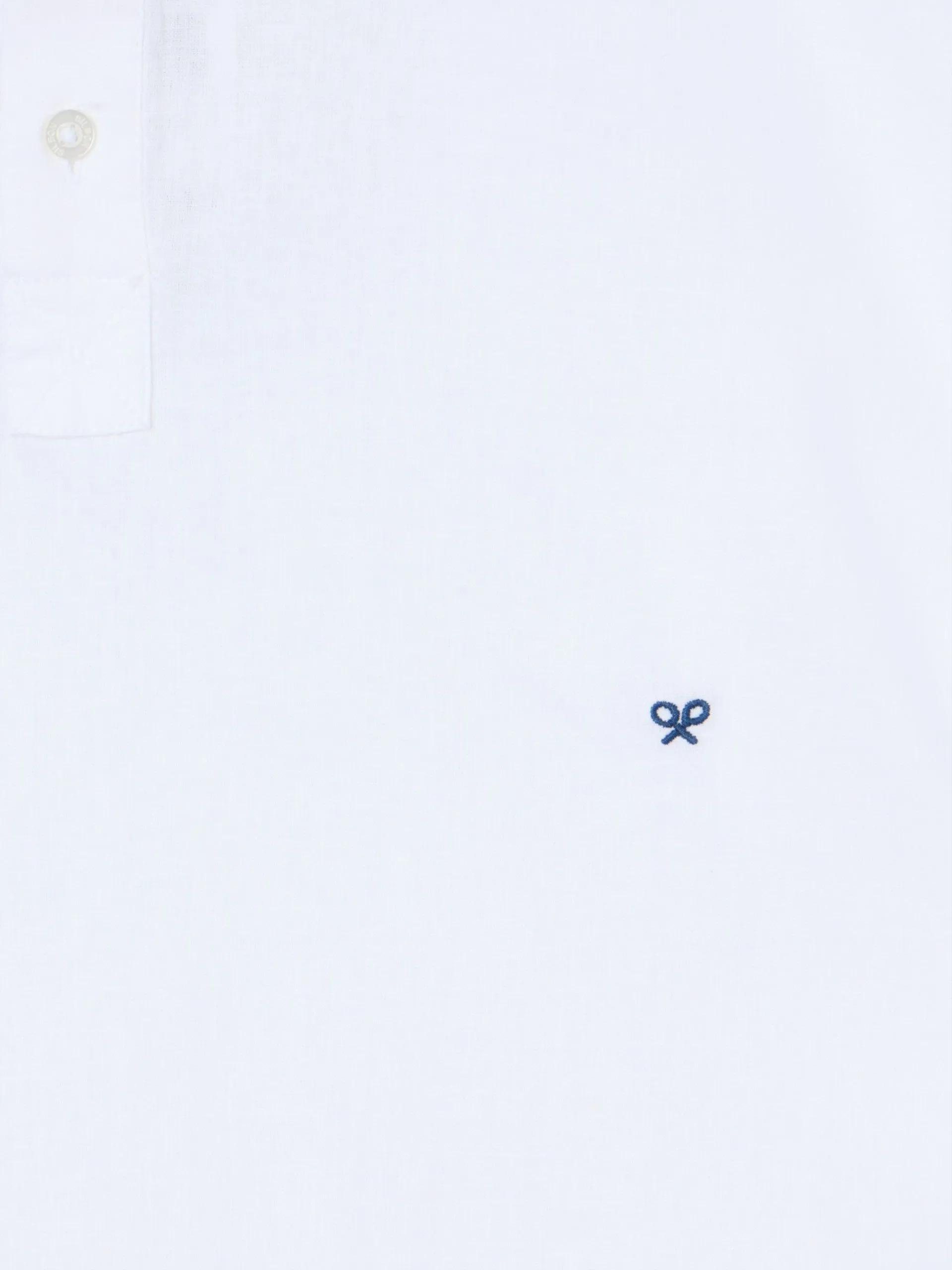 White linen sport polo sold by Silbon product image thumbnail 2