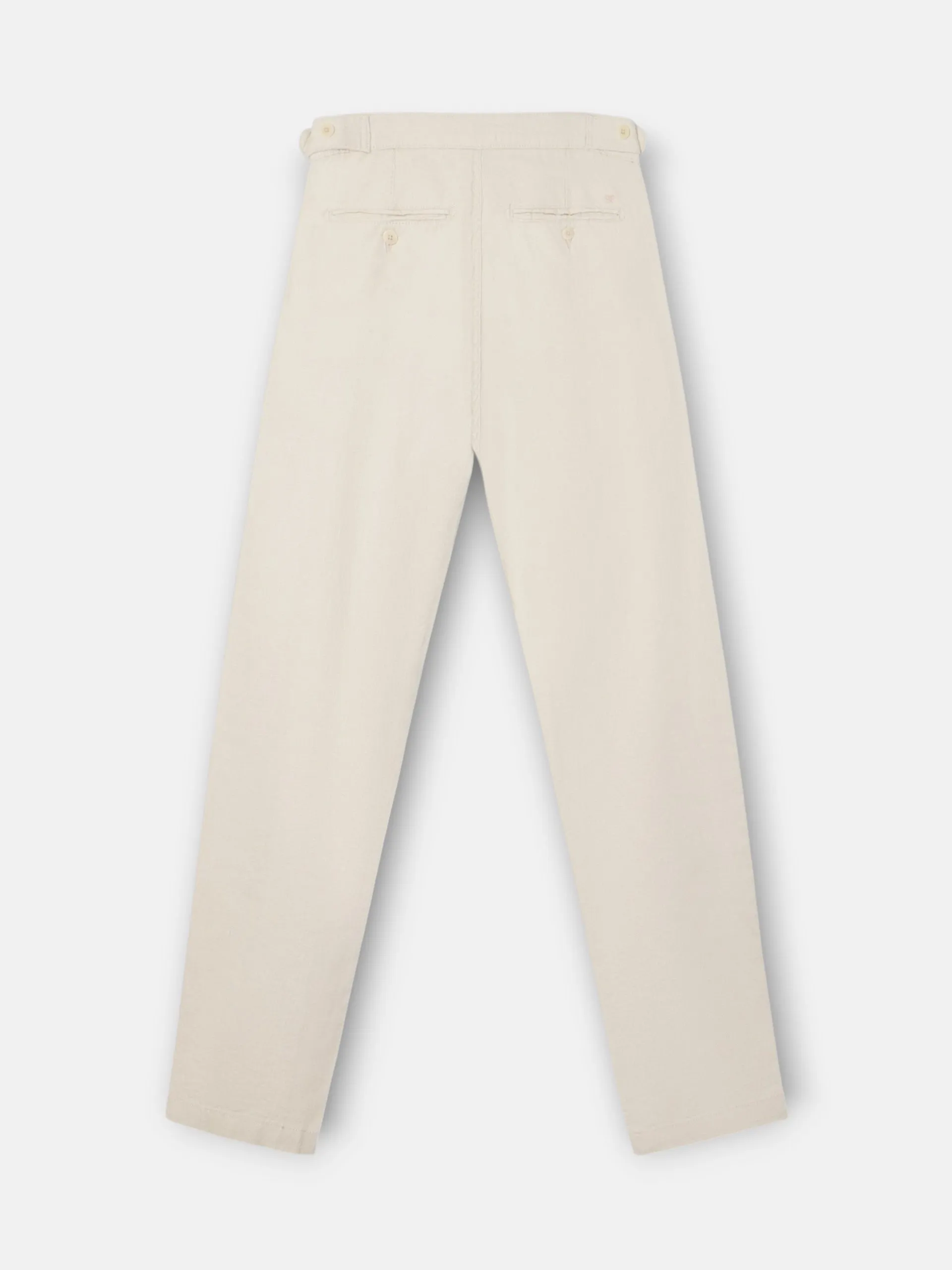 Beige linen pleated sport trousers sold by Silbon product image thumbnail 3
