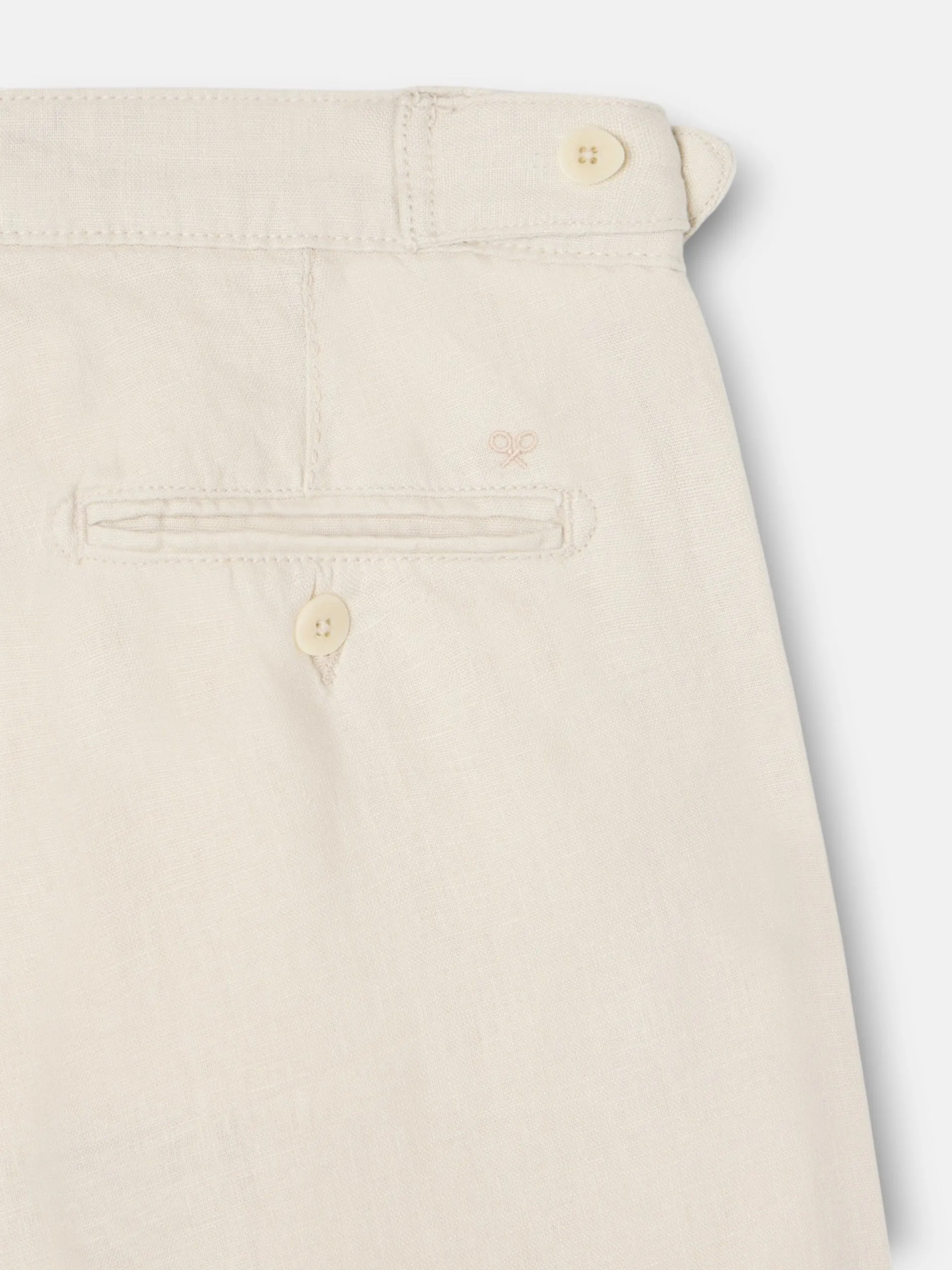 Beige linen pleated sport trousers sold by Silbon product image thumbnail 4