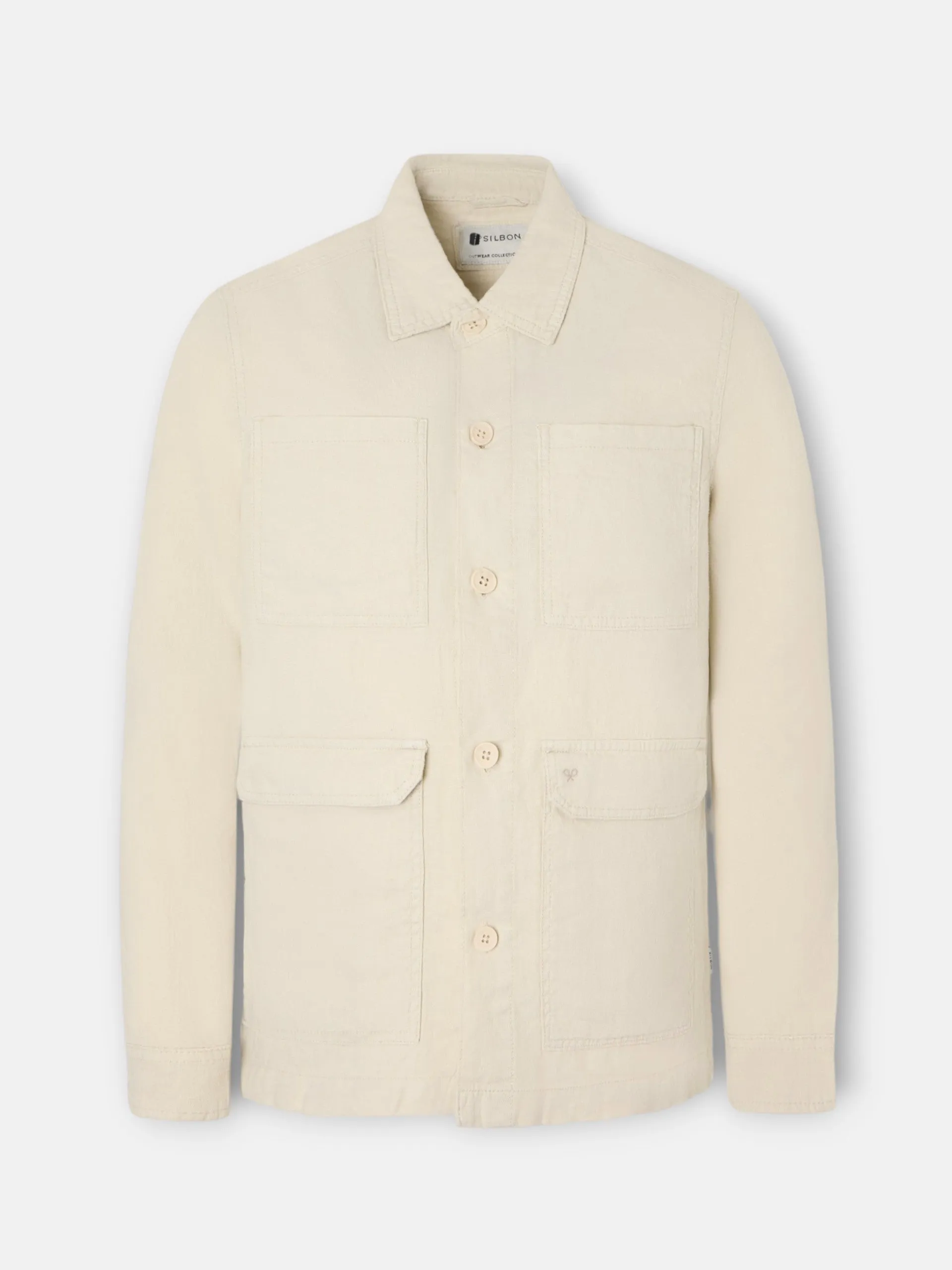 Medium beige linen overshirt sold by Silbon