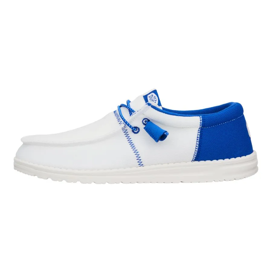 Wally Tri Varsity Sport Mesh - White/Blue sold by Hey Dude