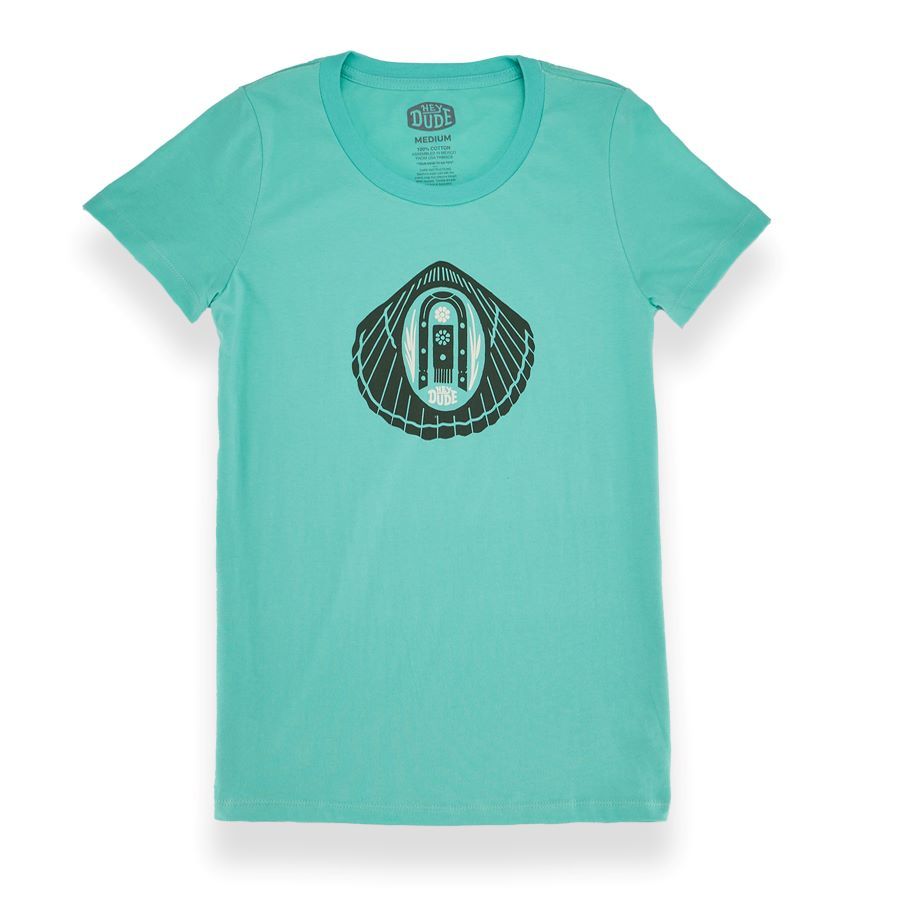 Jess Mudgett Shell Womens Tee Chalky - Mint sold by Hey Dude