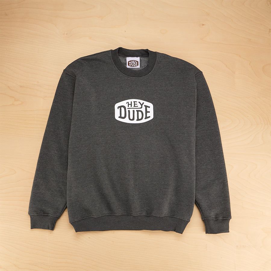 Logo Crew Fleece - Charcoal Heather sold by Hey Dude