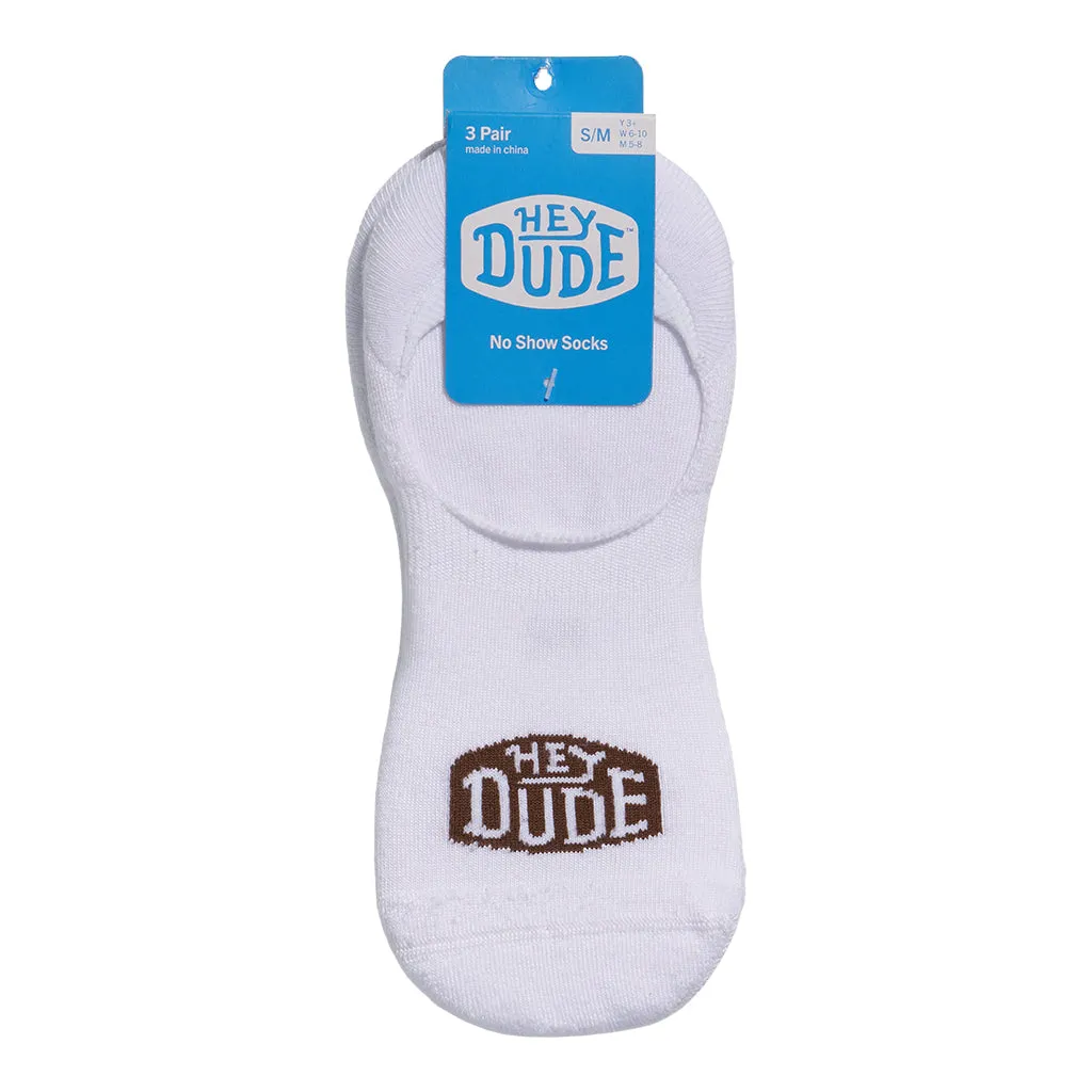 HEYDUDE No Show Sock 3 Pack - White sold by Hey Dude product image thumbnail 2
