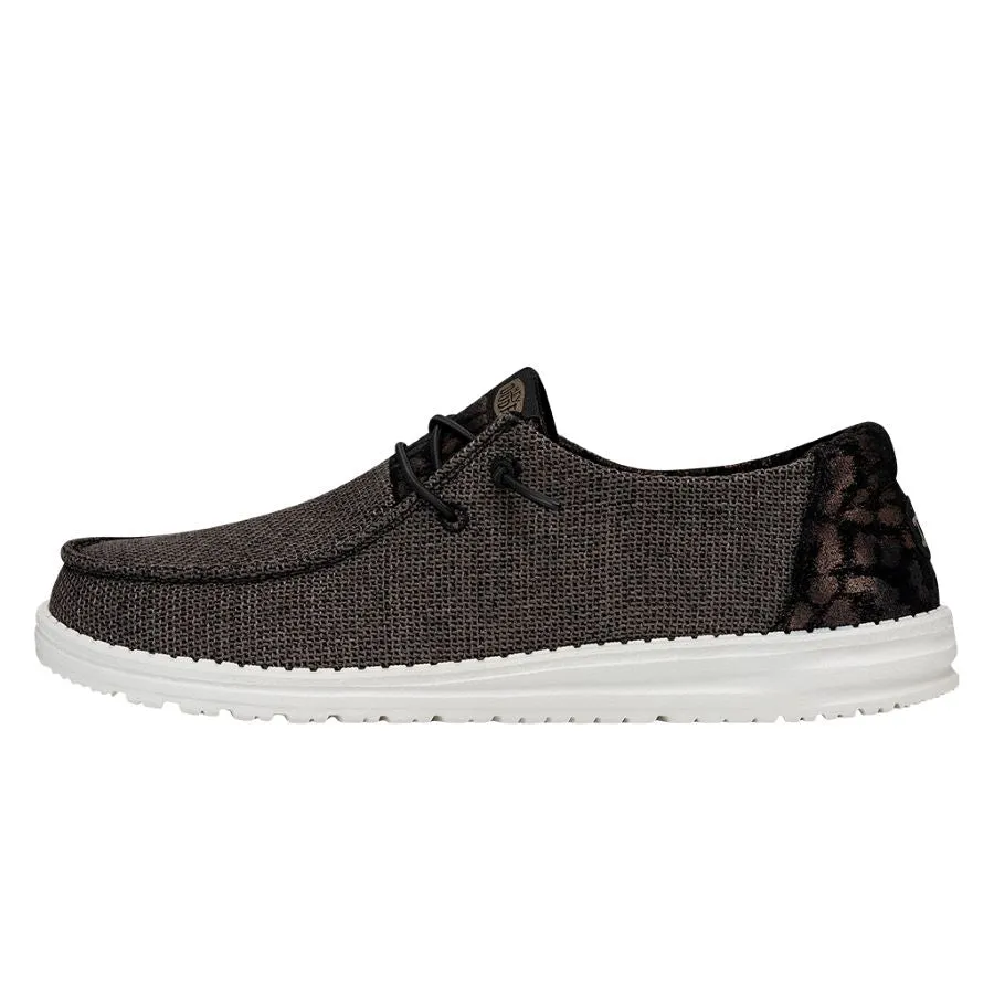 Wendy Pieced Austin - Black/Leopard sold by Hey Dude