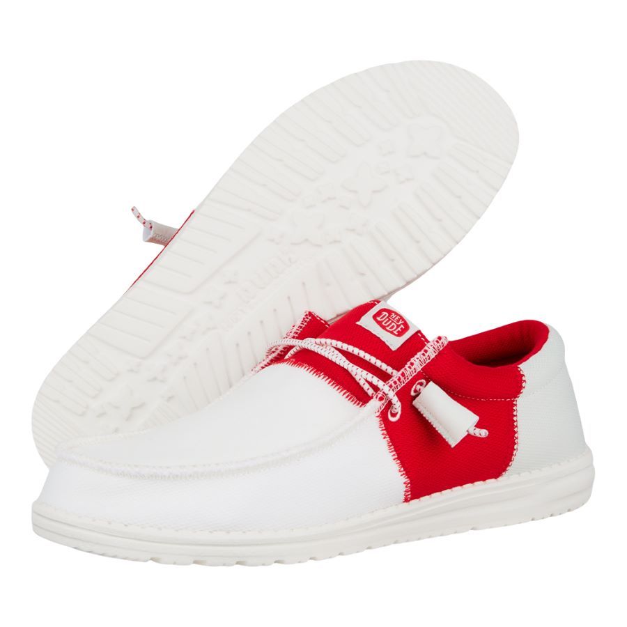Wally Tri Varsity Sport Mesh - White/Red sold by Hey Dude product image thumbnail 3