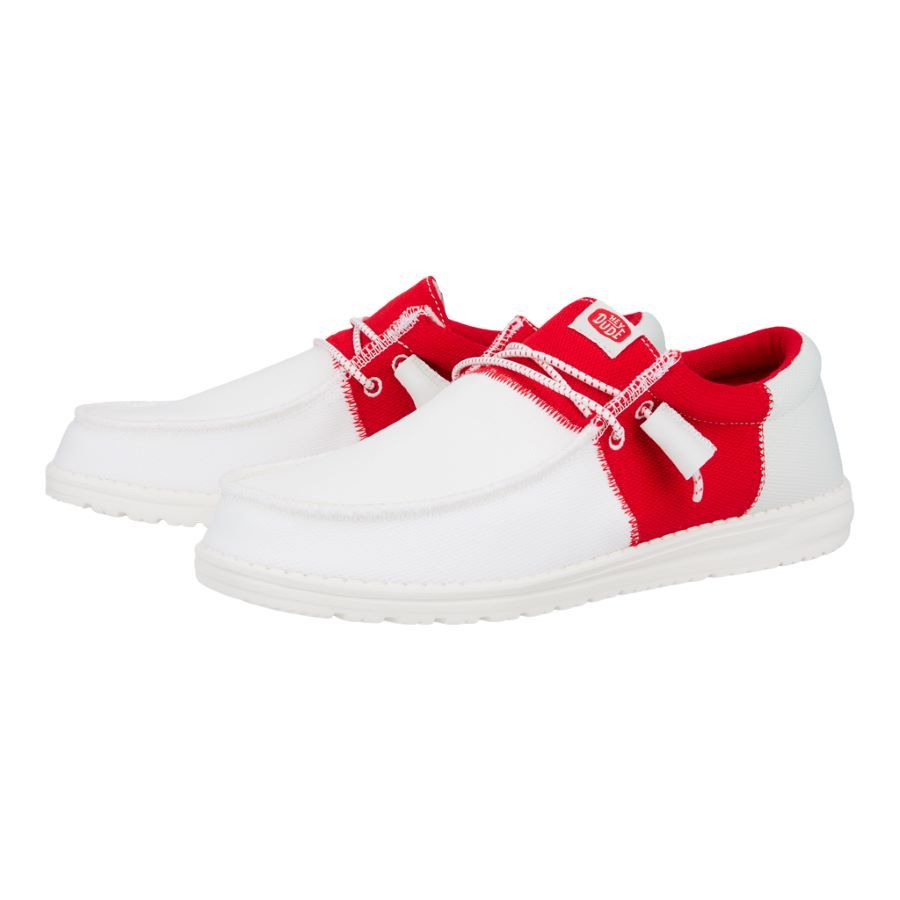 Wally Tri Varsity Sport Mesh - White/Red sold by Hey Dude product image thumbnail 2