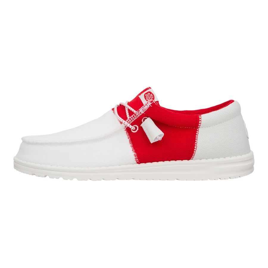 Wally Tri Varsity Sport Mesh - White/Red sold by Hey Dude