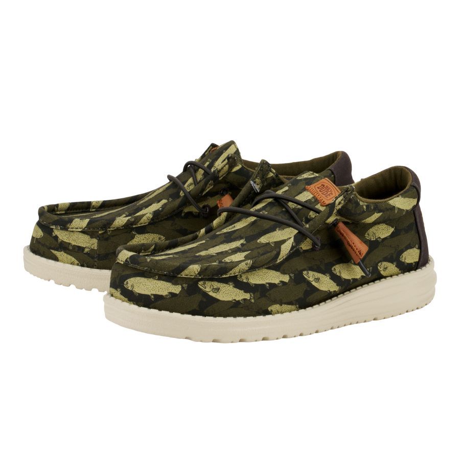 Wally Youth Fish Camo - Olive sold by Hey Dude product image thumbnail 2