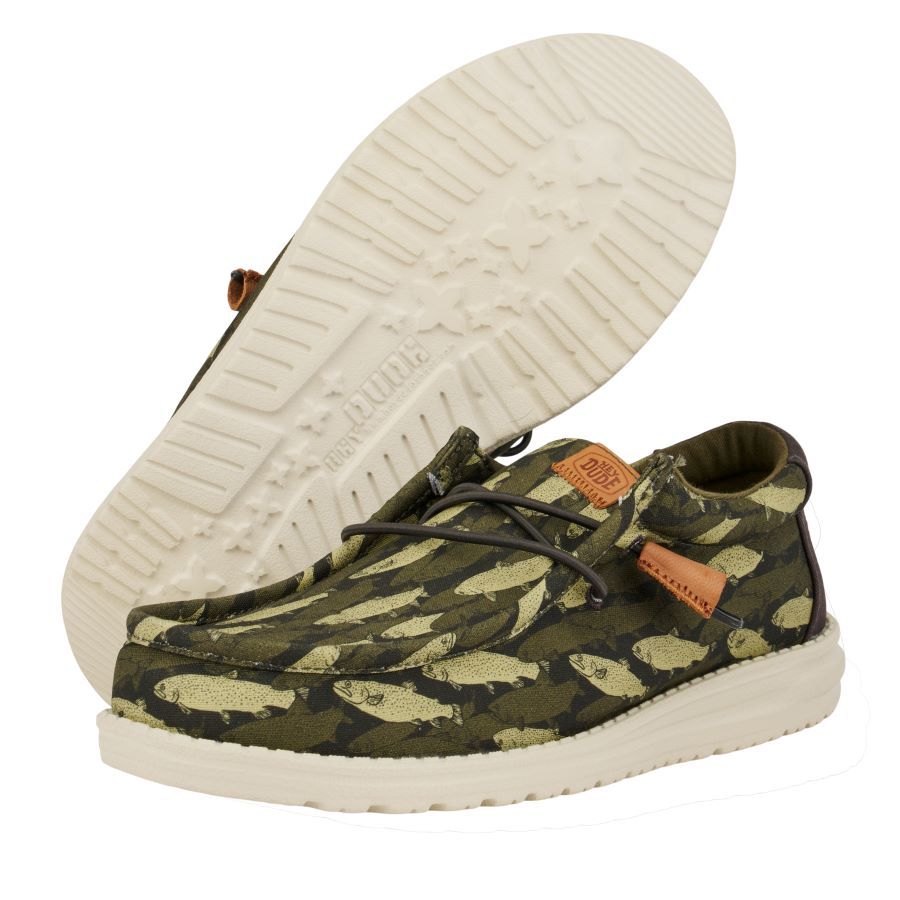 Wally Youth Fish Camo - Olive sold by Hey Dude product image thumbnail 3