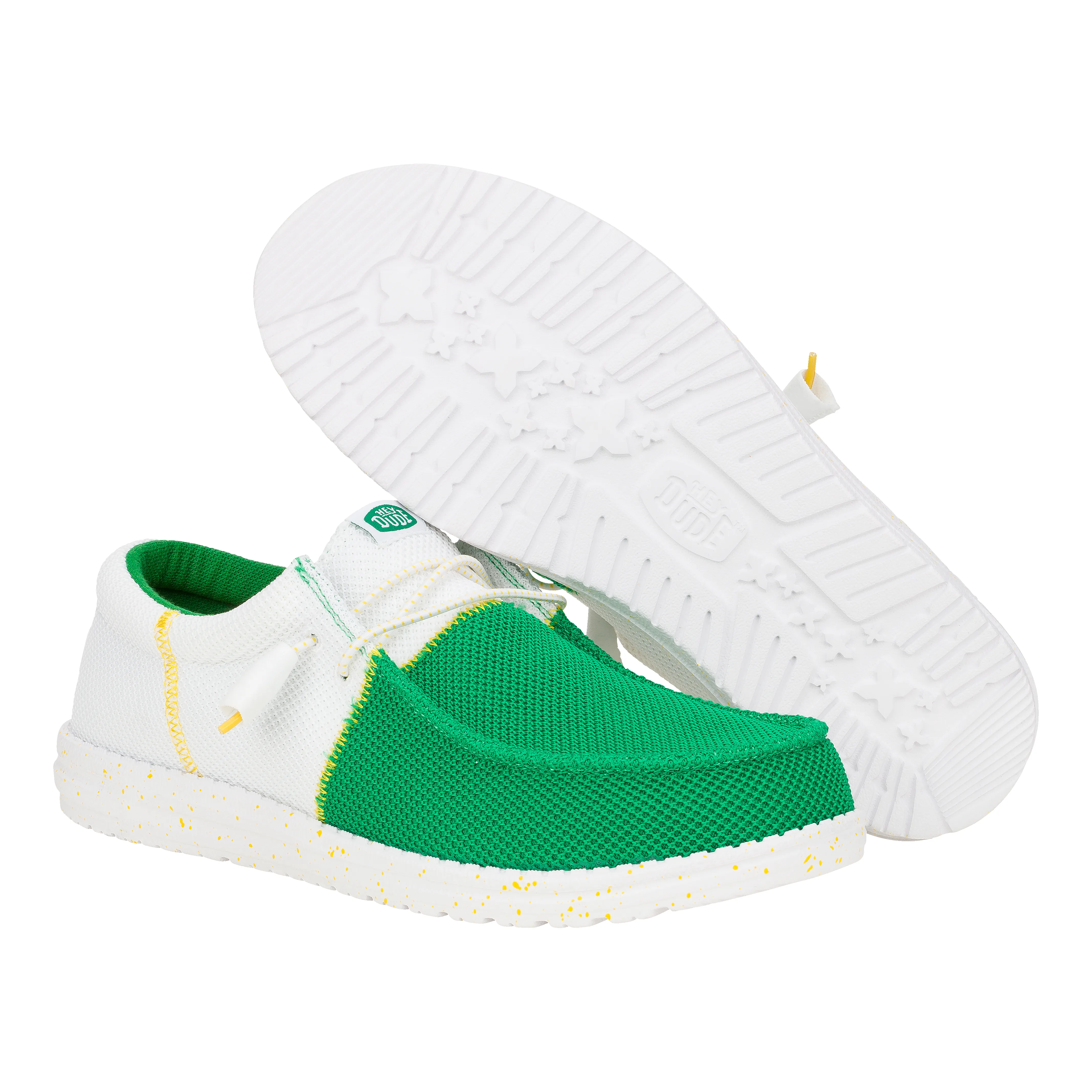 Wally Tri Varsity Mesh - White/Green sold by Hey Dude product image thumbnail 3