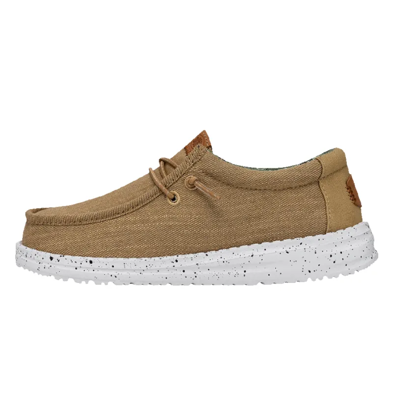 Wally Youth Washed Canvas - Walnut sold by Hey Dude