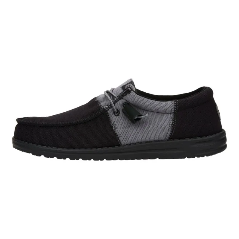 Wally Tri Varsity Sport Mesh - Black/Grey sold by Hey Dude