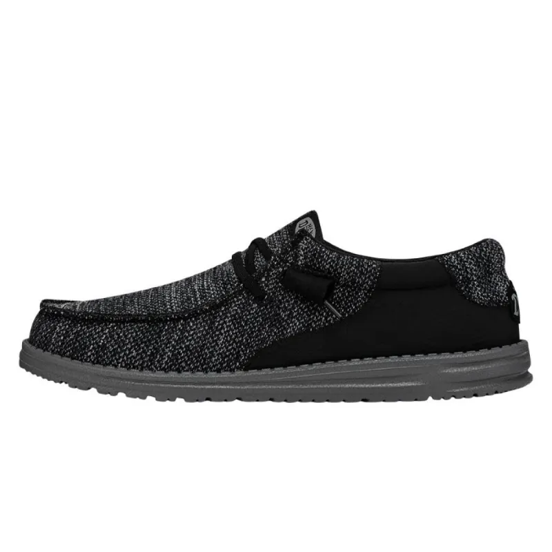 Wally Stitched Flecked Woven - Black sold by Hey Dude