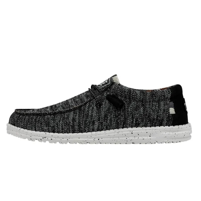 Wally Sox Stitch Wide - Black White sold by Hey Dude