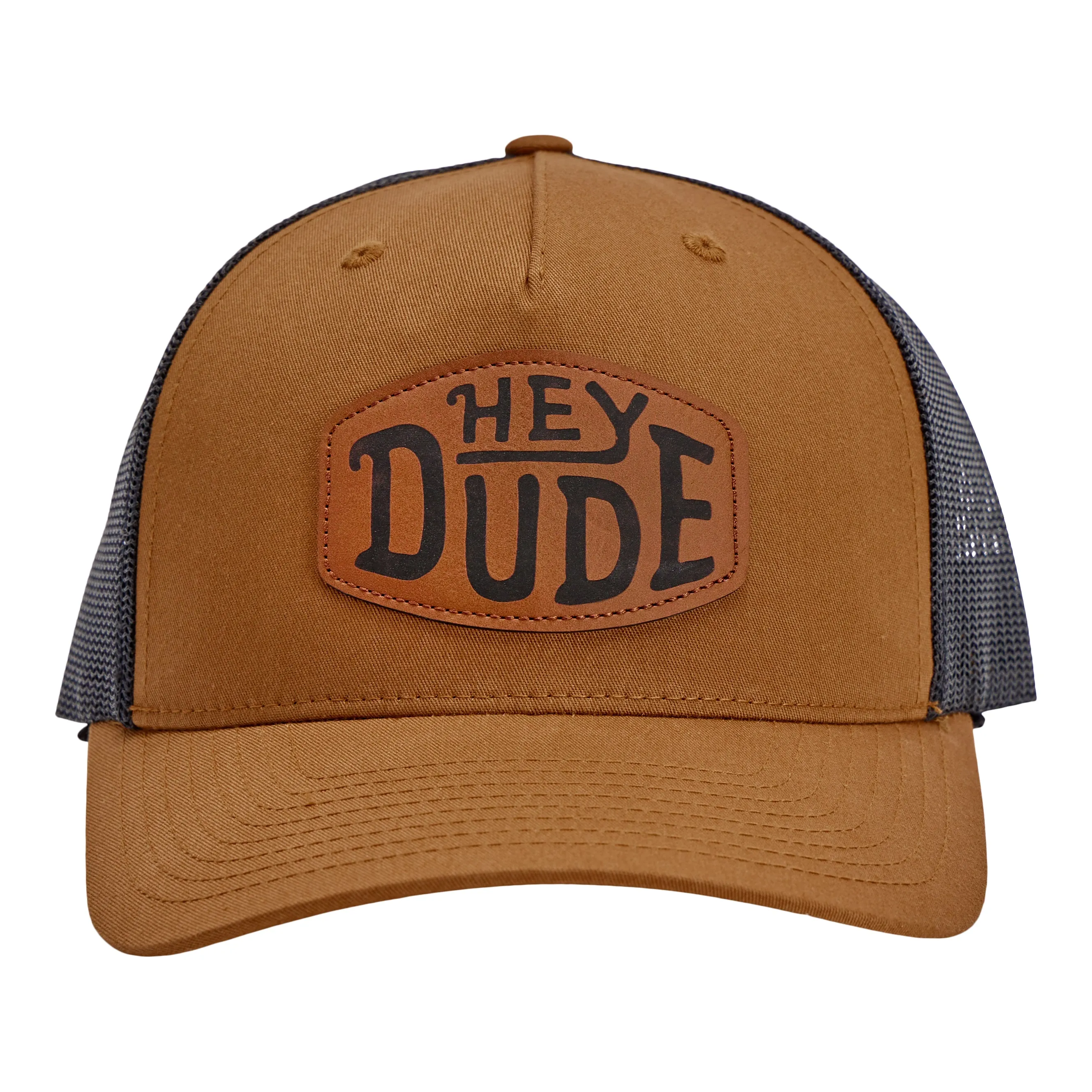 Leather Buckle Patch Trucker - Coyote Brown sold by Hey Dude