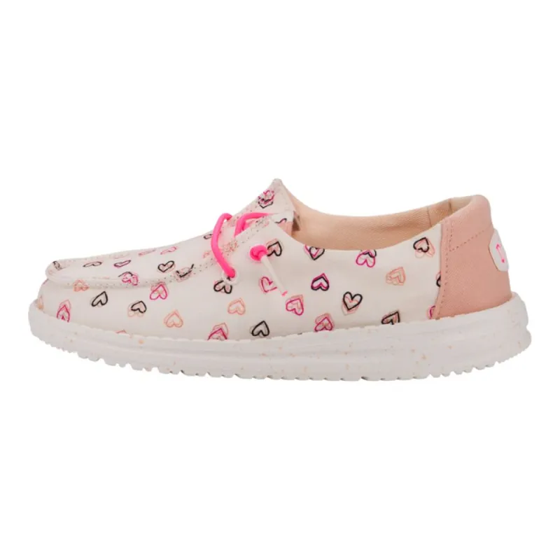 Wendy Youth Double Hearts - White/Pink sold by Hey Dude