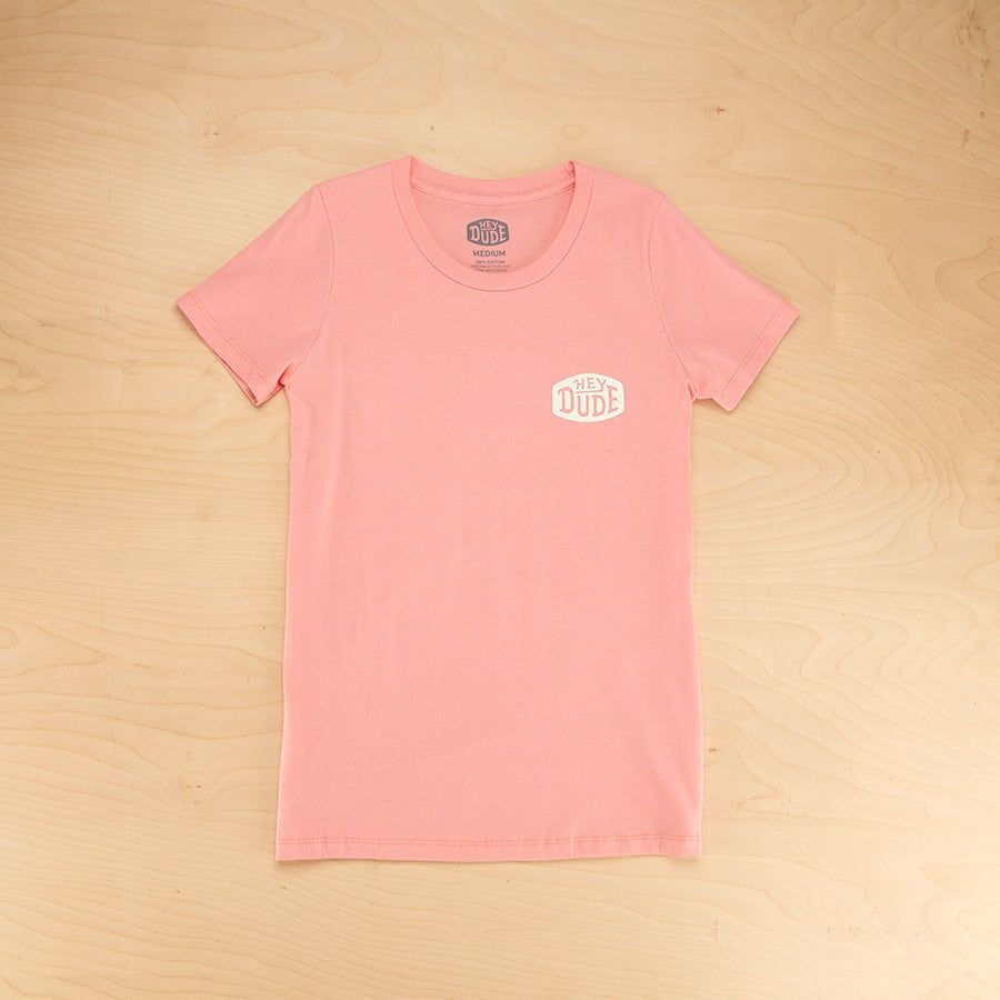 Women's Logo Tee - Coral sold by Hey Dude